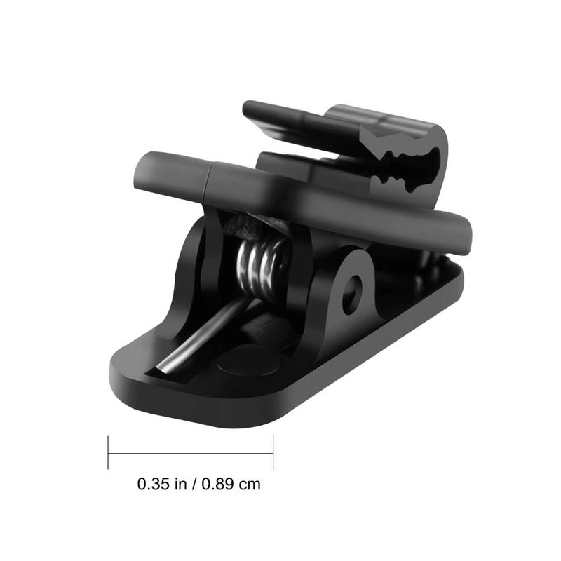 FENGWANGLI Headphone Clip for Shirt, 1 Inch Length Small Earbud Cord Management Earphone Mount Cable Clothing Clip to Keep Microphone Cord in Place for 1.5mm Diameter Round Wire (12 Pcs/Black) - Image 2
